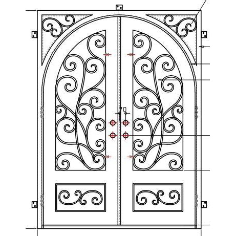 Pre-Order: Courchevel Double | Wrought Iron Door (Ships 16-18 Weeks)