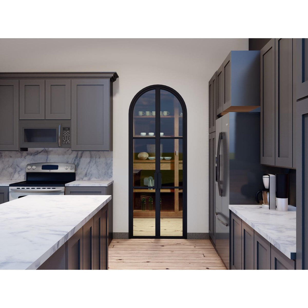 Light 3 Interior - Double - Arch | Steel Interior Door