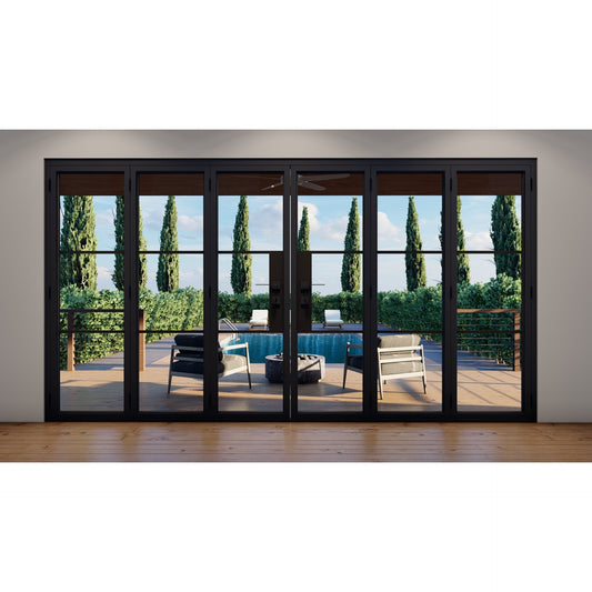 Pre-Order: Light 3 - 3+3 Panel | Steel Bi-Fold Doors (Ships 16-18 Weeks)