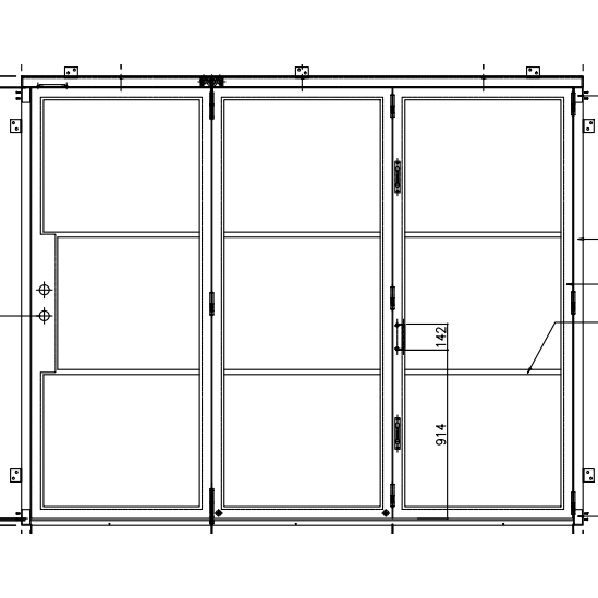 Light 3 - 3 Panel Bi-Fold-Steel Bi-Fold Doors-Black Diamond Iron Doors Light 3 - 3 Panel Bi-Fold-Steel Bi-Fold Doors-Black Diamond Iron Doors