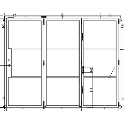Light 3 - 3 Panel Bi-Fold-Steel Bi-Fold Doors-Black Diamond Iron Doors Light 3 - 3 Panel Bi-Fold-Steel Bi-Fold Doors-Black Diamond Iron Doors