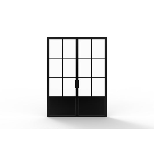 Pre-Order: Light 6 Interior - Double w/ Kickplate | Steel Interior Door (Ships 16-18 Weeks)