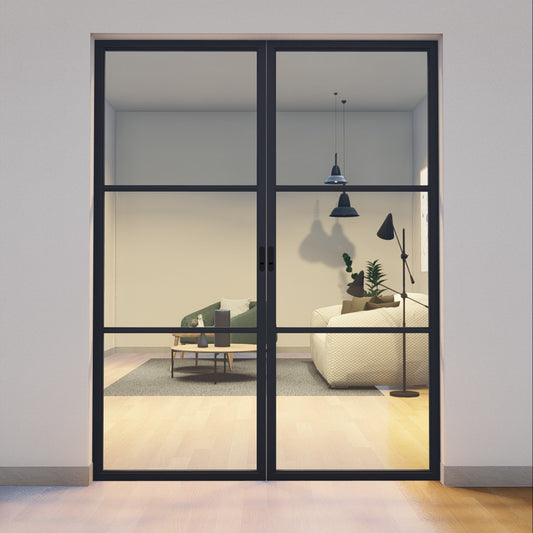Pre-Order: Light 3 Interior - Double Pocket Door | Steel Pocket Doors (Ships 16-18 Weeks)