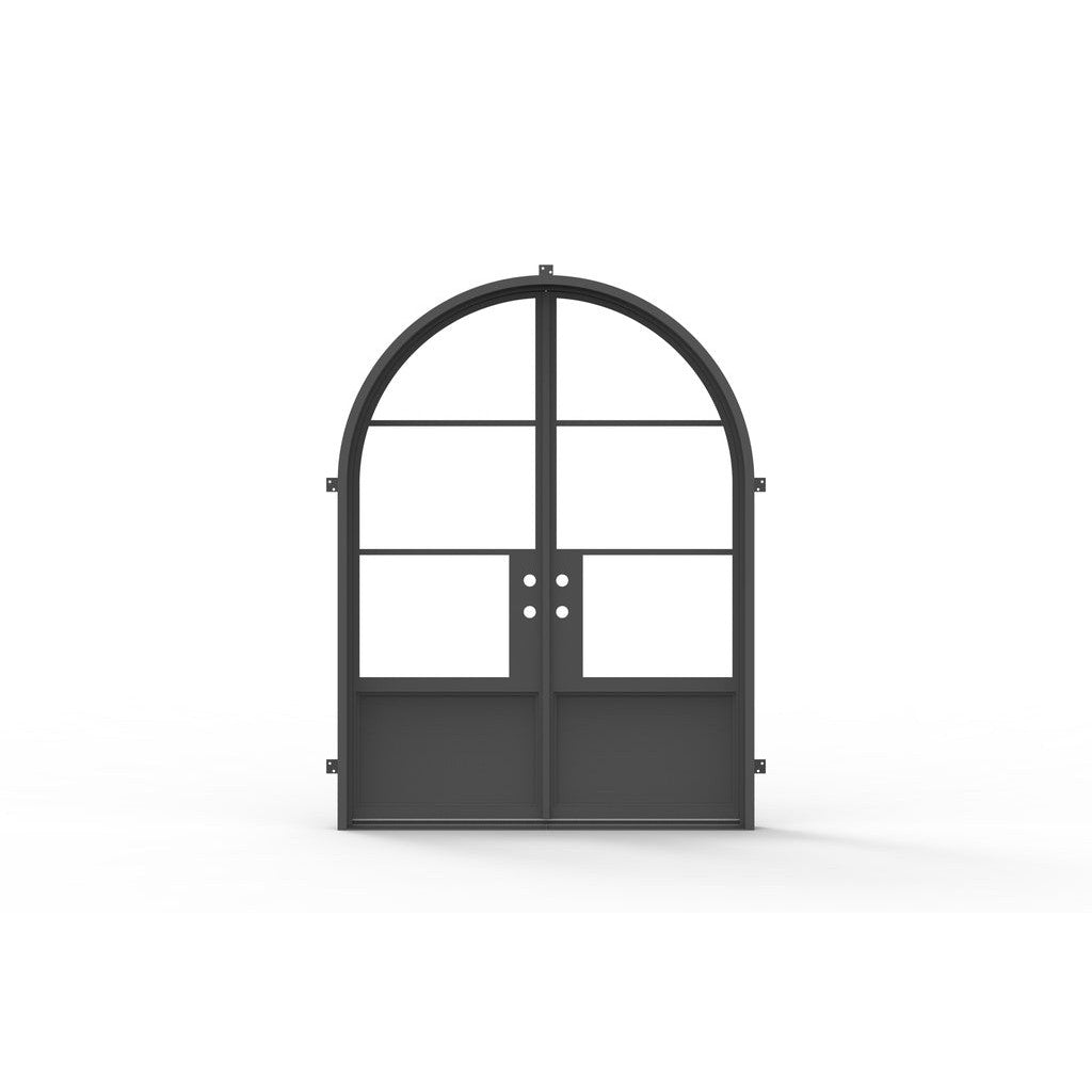 Pre-Order: Light 3 - Double + Kickplate | Steel French Doors (Ships 16-18 Weeks)