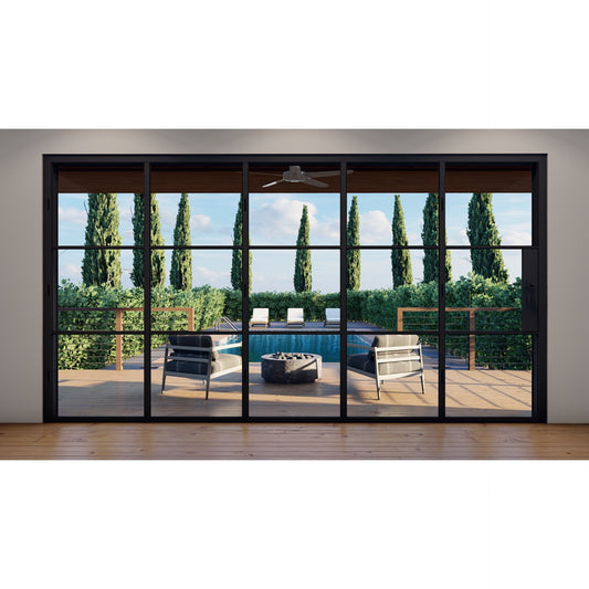 Pre-Order: Light 3S - 5 Panel (Cold Rolled Steel) | Steel Bi-Fold Doors (Ships 16-18 Weeks)