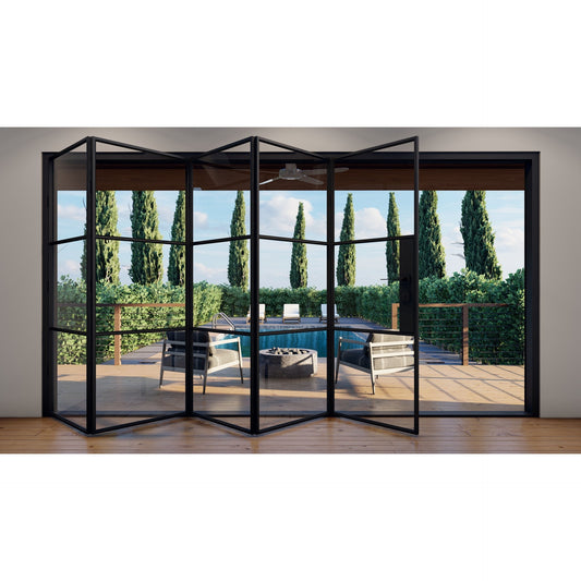 Pre-Order: Light 3S - 5 Panel (Cold Rolled Steel) | Steel Bi-Fold Doors (Ships 16-18 Weeks)