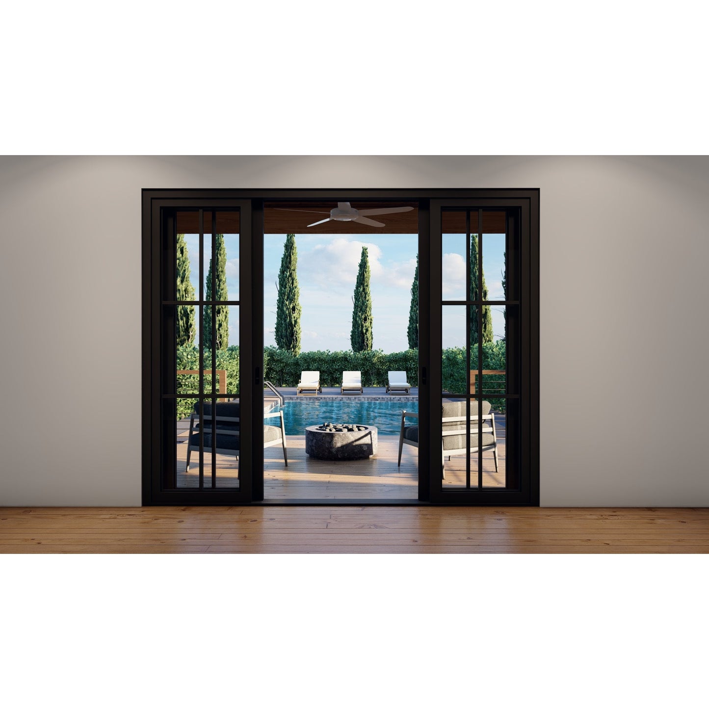 Pre-Order: Light 6 - 4 Panel (Fix - 2 Sliding - Fix) | Steel Sliding Doors (Ships 16-18 Weeks)