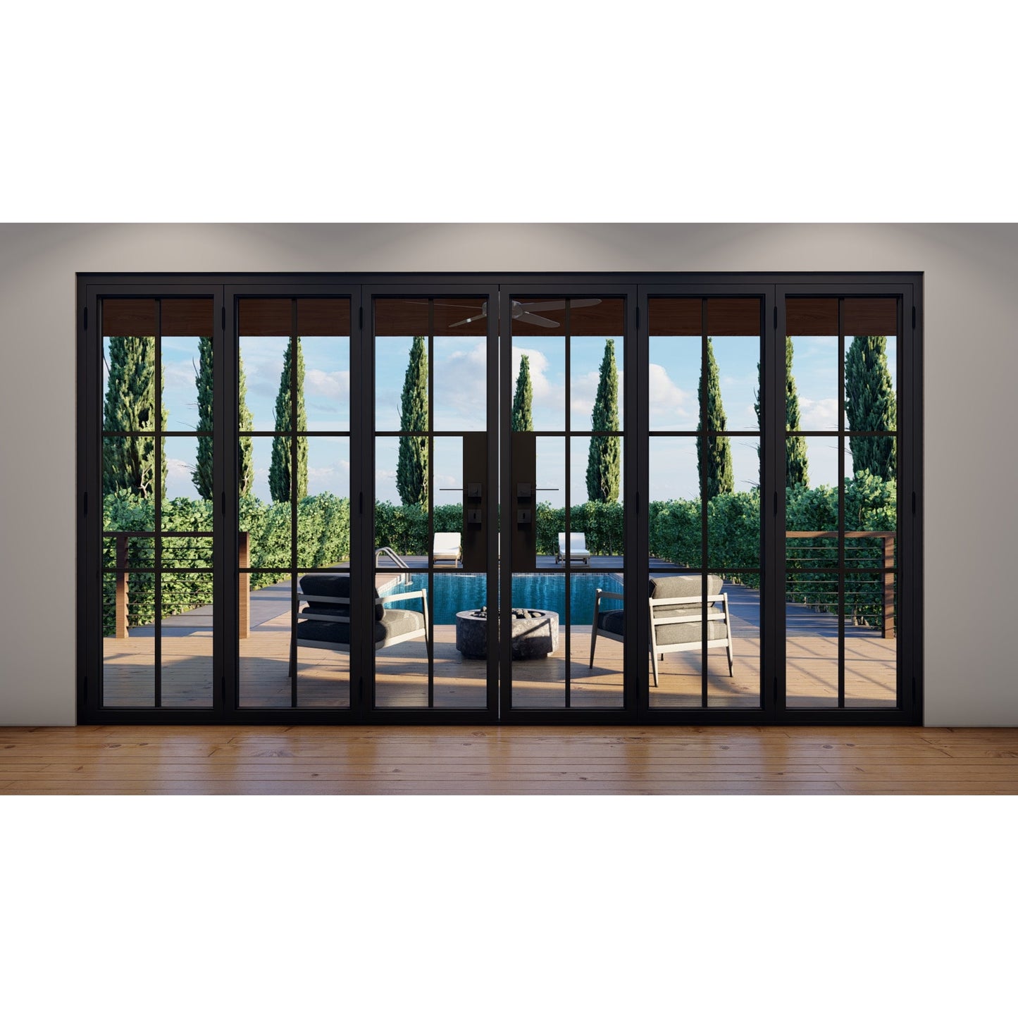 Pre-Order: Light 6 - 3+3 Panel | Steel Bi-Fold Doors (Ships 16-18 Weeks)