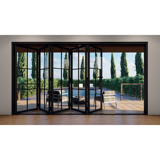 Pre-Order: Light 6 - 5 Panel | Steel Bi-Fold Doors (Ships 16-18 Weeks)