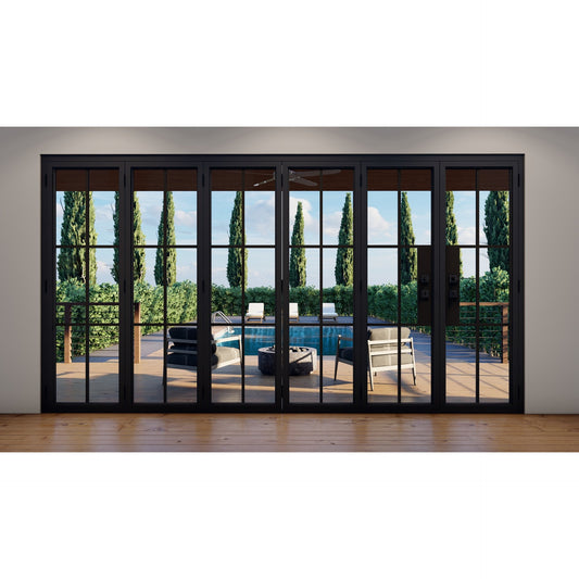 Pre-Order: Light 6 - 5+1 Panel | Steel Bi-Fold Doors (Ships 16-18 Weeks)