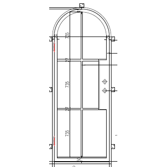 Light 6 - Single - Arch | Steel French Doors