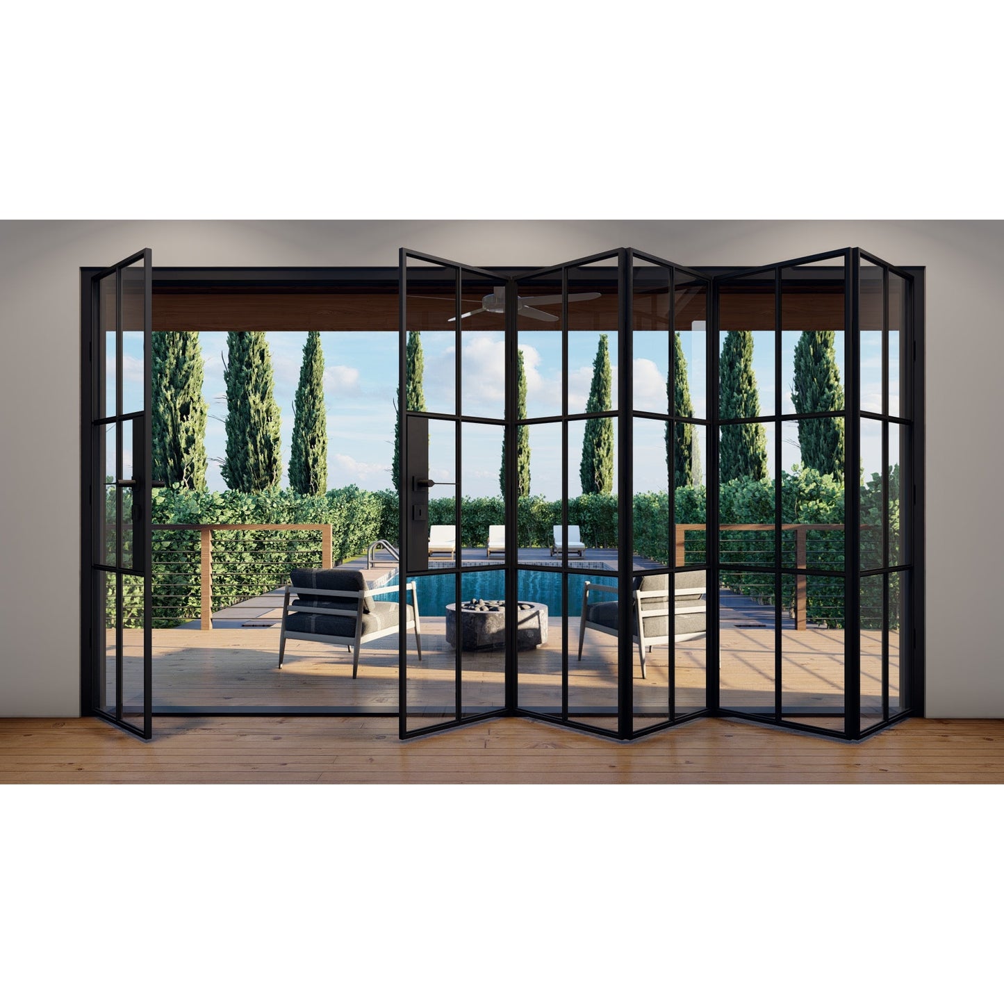 Pre-Order: Light 6S - 5+1 Panel (Cold Rolled Steel) | Steel Bi-Fold Doors (Ships 16-18 Weeks)