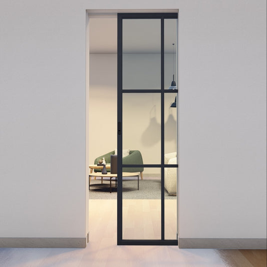 Pre-Order: Light 6 Single Interior Pocket Door | Steel Pocket Doors (Ships 16-18 Weeks)
