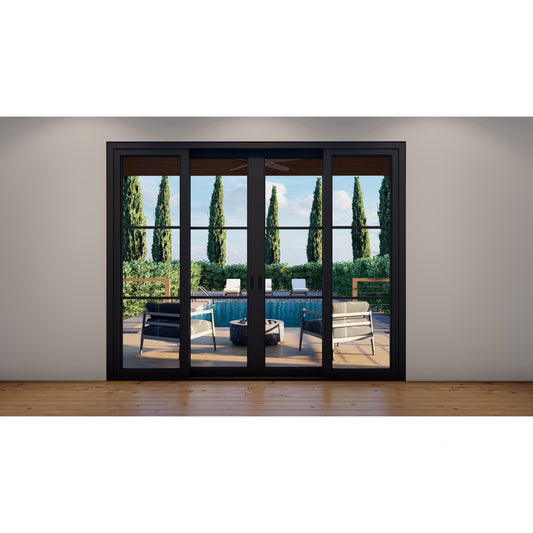 Pre-Order: Light 3 - 4 Panel (Fix - 2 Sliding - Fix) | | Steel Sliding Doors (Ships 16-18 Weeks)