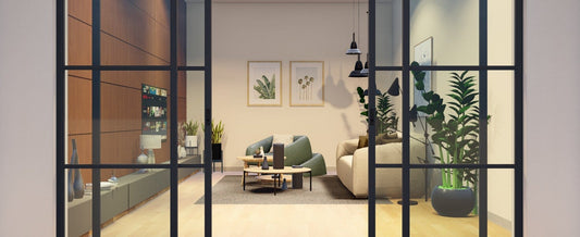 Pre-Order: Light 3 Interior Sliding - 2 Slide +2 Fixed | Steel Interior Doors (Ships 16-18 Weeks)