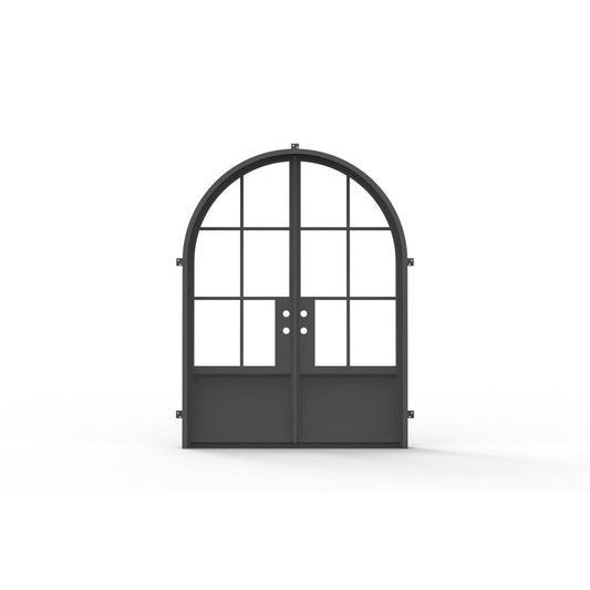Pre-Order: Light 6 - Double w/ Kickplate | Steel French Doors (Ships 16-18 Weeks)