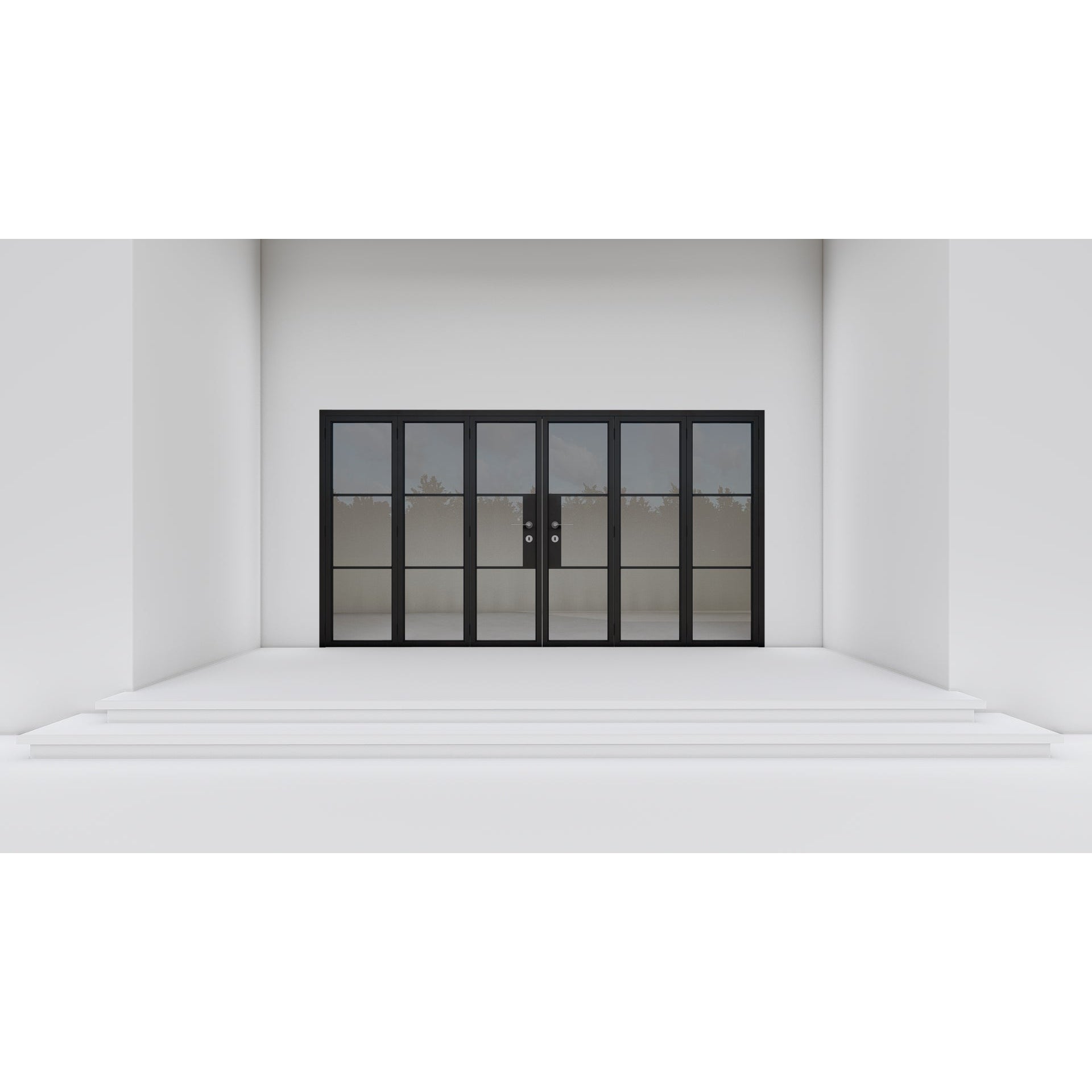 Pre-Order Light 3 - 3+3 Panel Bi-Fold Door-Steel Bi-Fold Doors-Black Diamond Iron Doors