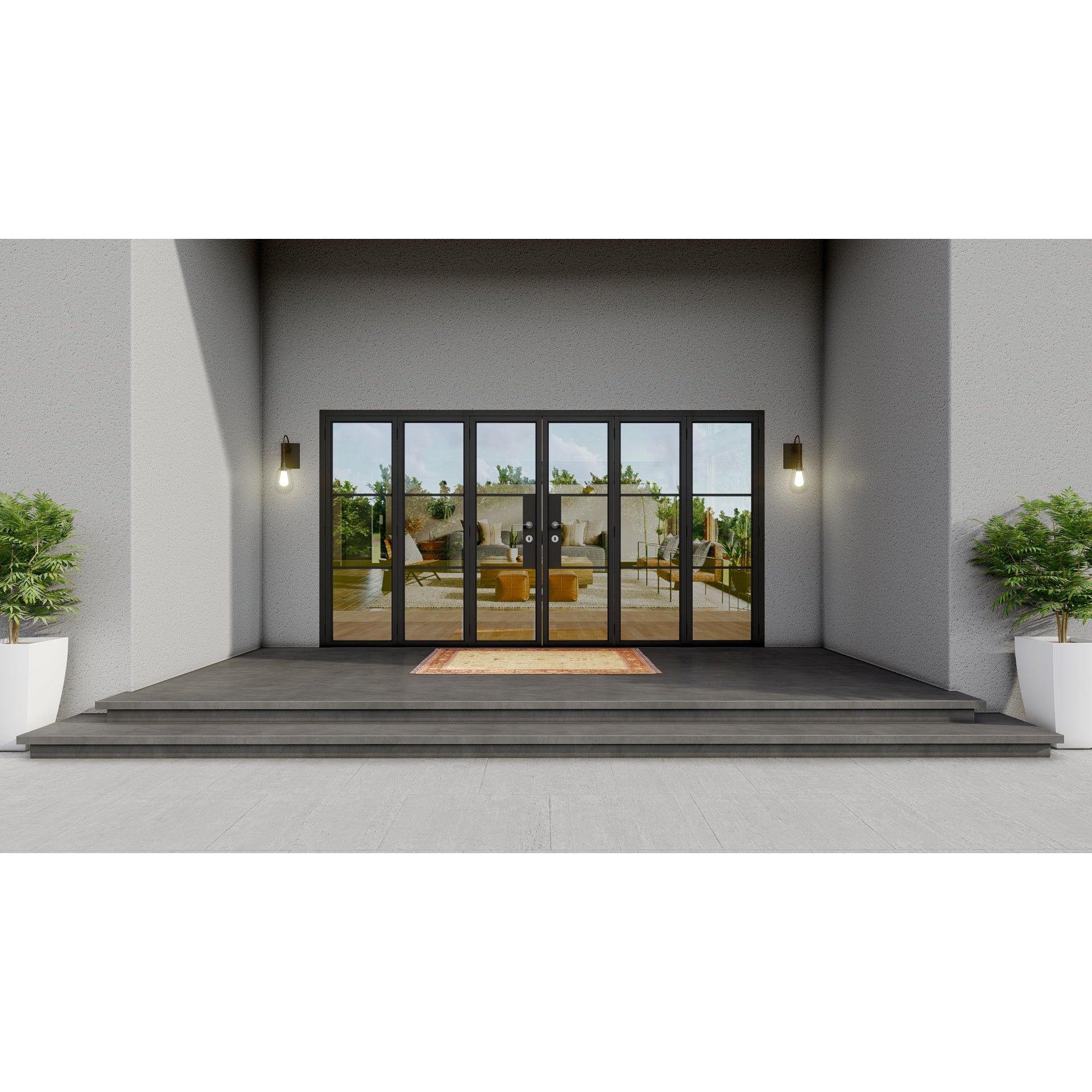 Pre-Order Light 3 - 3+3 Panel Bi-Fold Door-Steel Bi-Fold Doors-Black Diamond Iron Doors Pre-Order Light 3 - 3+3 Panel Bi-Fold Door-Steel Bi-Fold Doors-Black Diamond Iron Doors