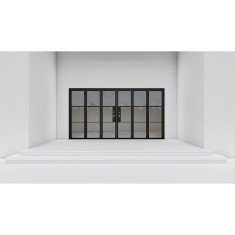 Pre-Order Light 3 - 3+3 Panel Bi-Fold Door-Steel Bi-Fold Doors-Black Diamond Iron Doors Pre-Order Light 3 - 3+3 Panel Bi-Fold Door-Steel Bi-Fold Doors-Black Diamond Iron Doors
