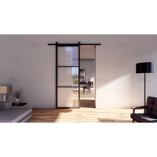 Pre-Order Light 3 Interior Single Barn Door-Steel Barn Doors-Black Diamond Iron Doors