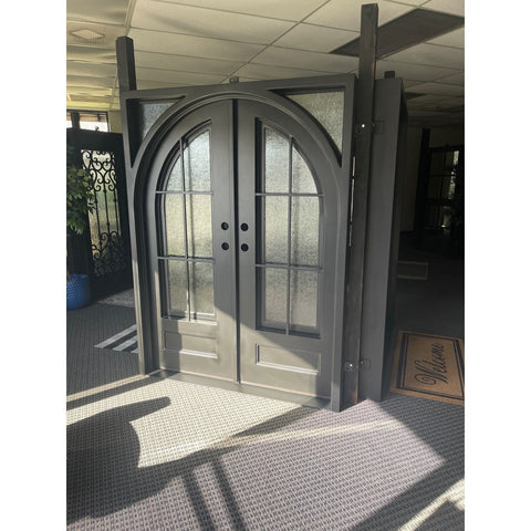 Telluride - Square-Arch Double-Wrought Iron Doors-Black Diamond Iron Doors Telluride - Square-Arch Double-Wrought Iron Doors-Black Diamond Iron Doors