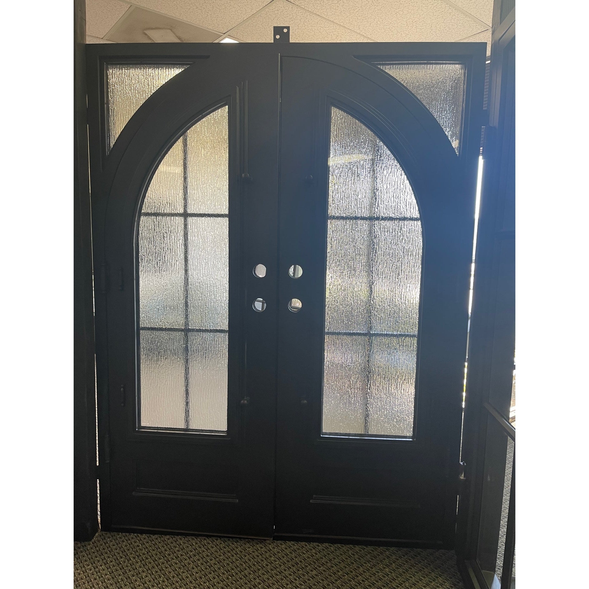 Telluride - Square-Arch Double-Wrought Iron Doors-Black Diamond Iron Doors Telluride - Square-Arch Double-Wrought Iron Doors-Black Diamond Iron Doors