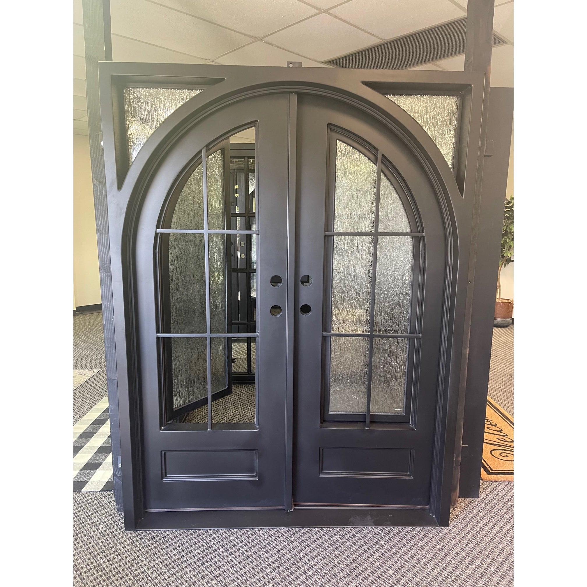 Telluride - Square-Arch Double-Wrought Iron Doors-Black Diamond Iron Doors Telluride - Square-Arch Double-Wrought Iron Doors-Black Diamond Iron Doors