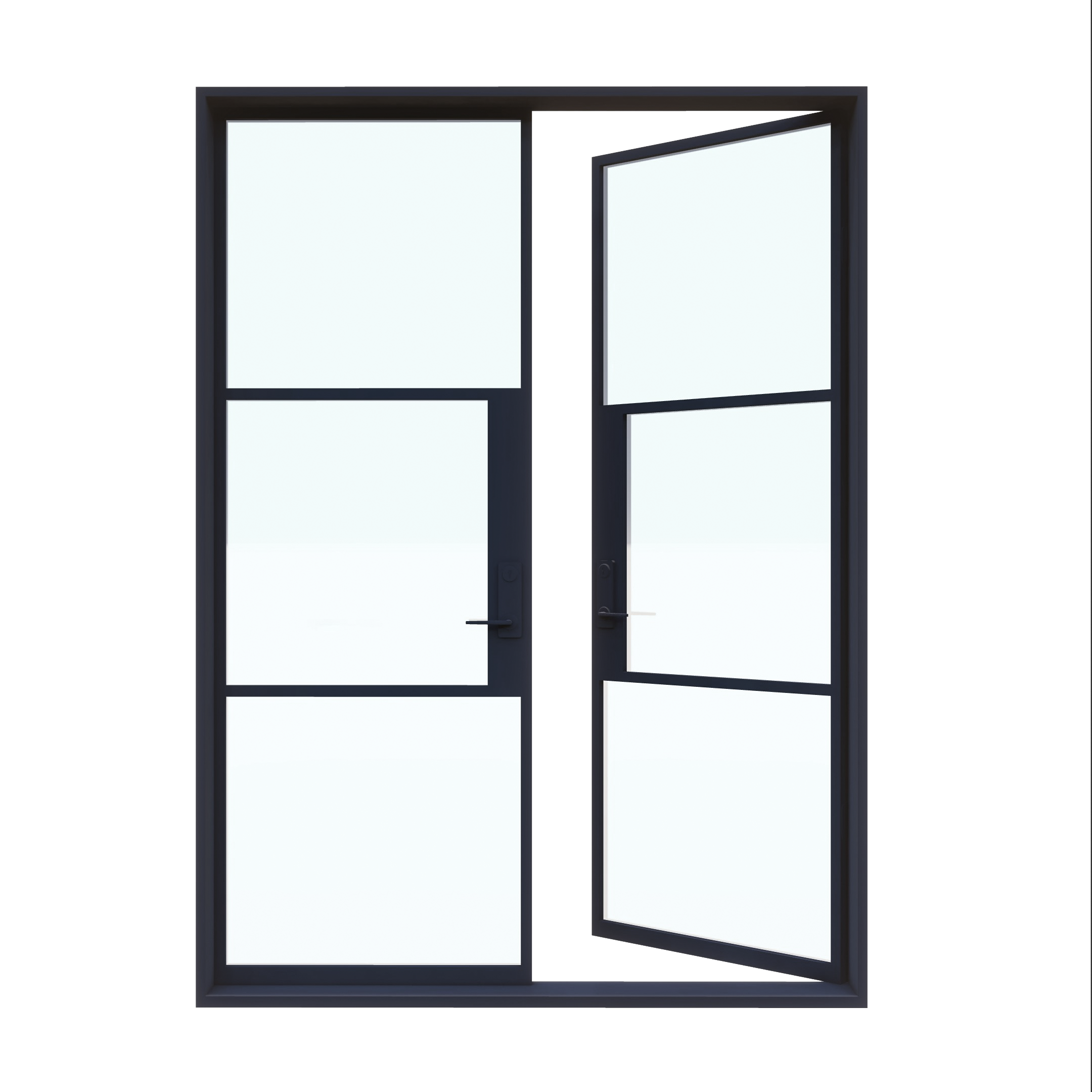 Light 3 - Double | Steel French Doors