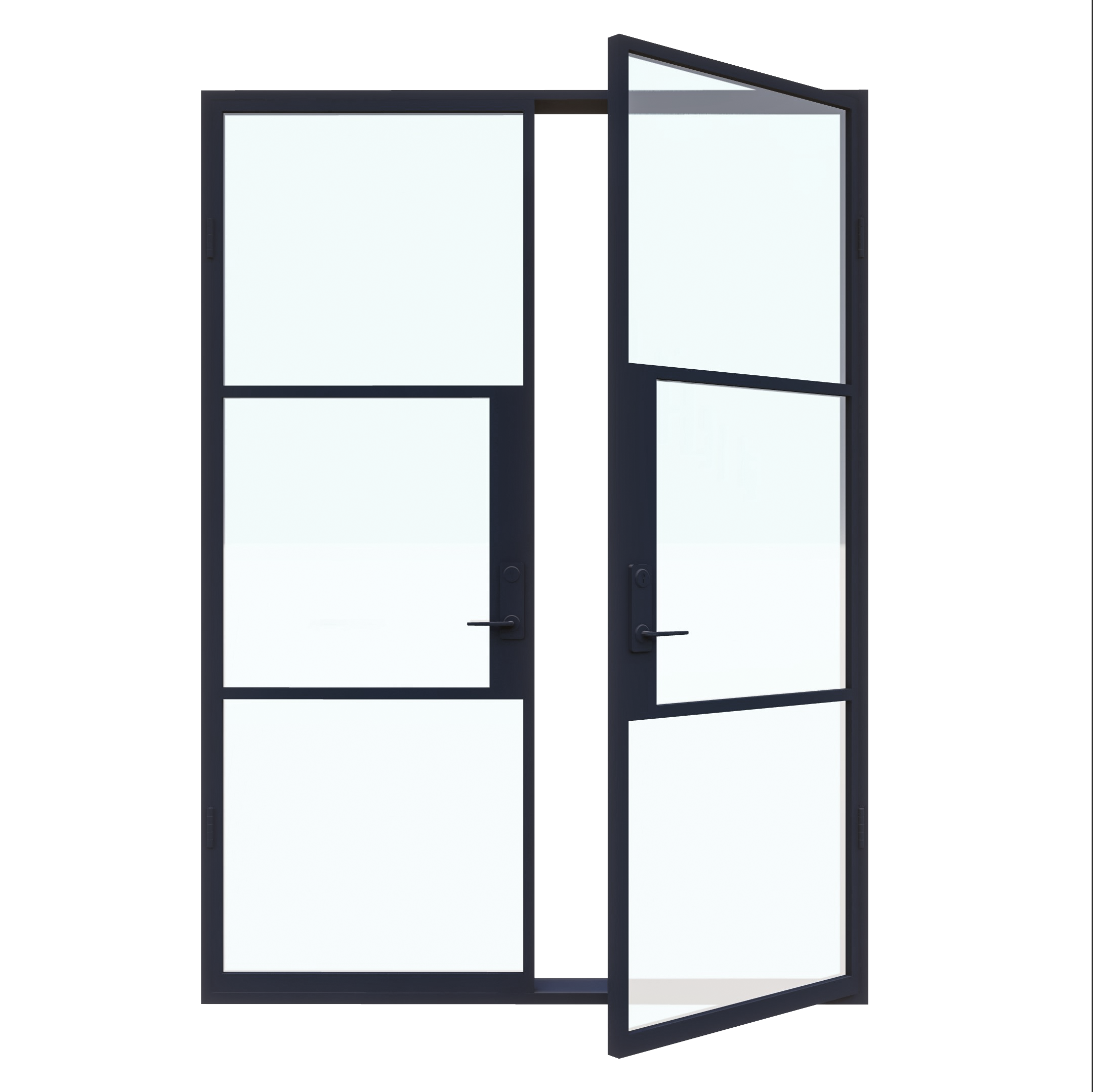 Light 3 - Double | Steel French Doors
