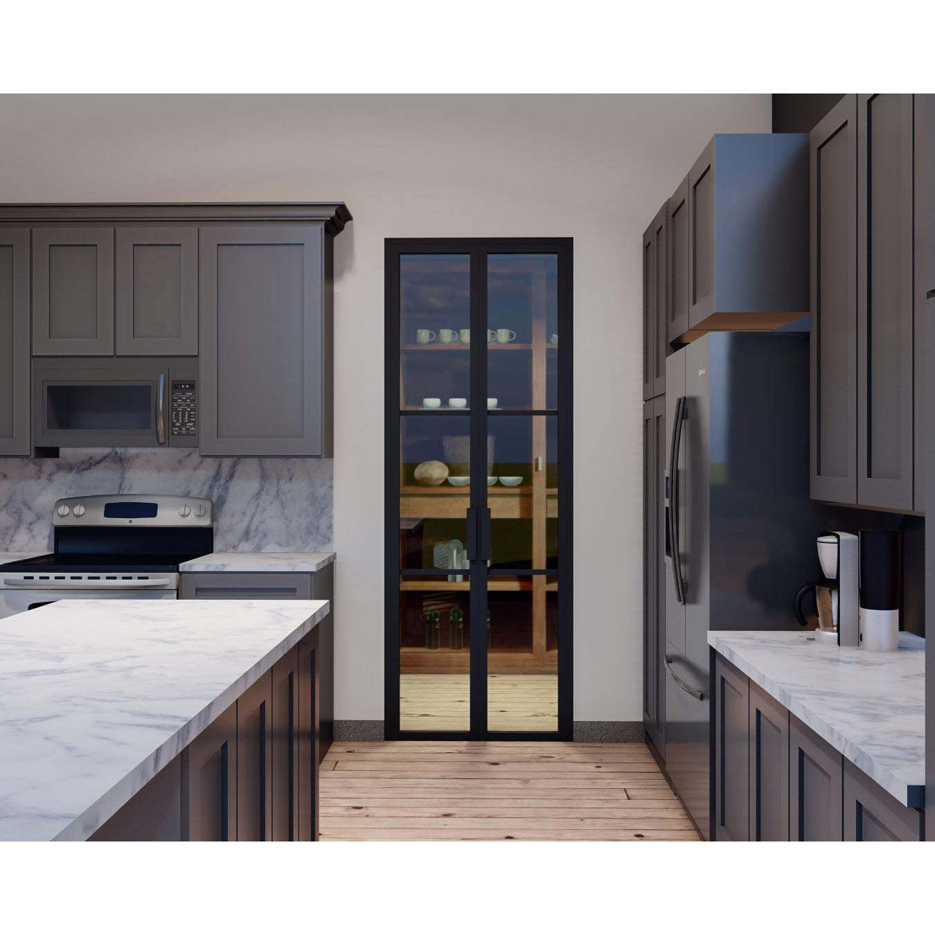 Pre-Order Light 3 Double Interior (Pantry)-Steel Pantry Doors-Black Diamond Iron Doors Pre-Order Light 3 Double Interior (Pantry)-Steel Pantry Doors-Black Diamond Iron Doors