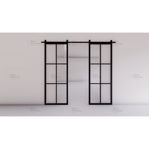 Pre-Order Light 6 Interior Double Barn Door-Steel Barn Doors-Black Diamond Iron Doors Pre-Order Light 6 Interior Double Barn Door-Steel Barn Doors-Black Diamond Iron Doors