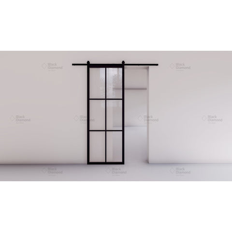 Pre-Order Light 6 Interior Single Barn Door-Steel Barn Doors-Black Diamond Iron Doors Pre-Order Light 6 Interior Single Barn Door-Steel Barn Doors-Black Diamond Iron Doors