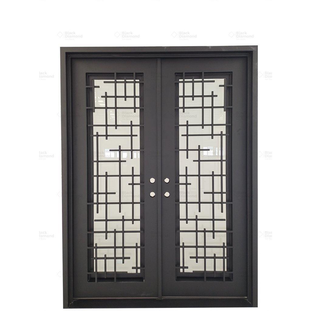 Pre-Order Milan Double-Wrought Iron Doors-Black Diamond Iron Doors