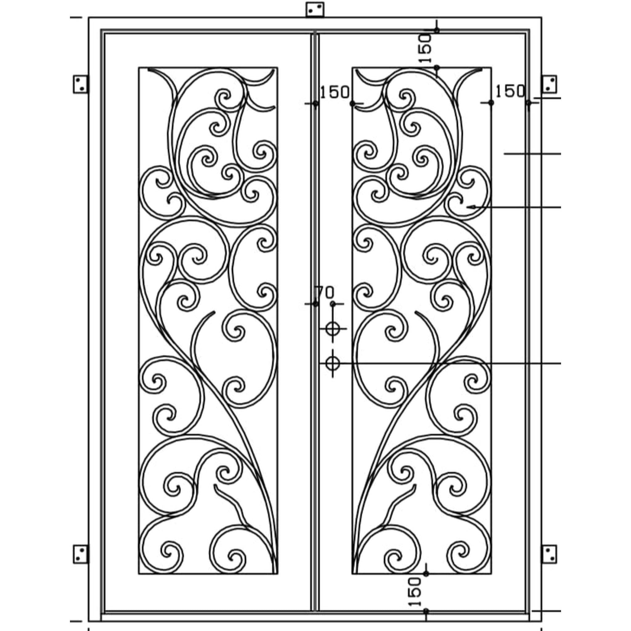 Pre-Order New Orleans-Wrought Iron Doors-Black Diamond Iron Doors Pre-Order New Orleans-Wrought Iron Doors-Black Diamond Iron Doors