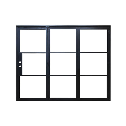 Light 3 - 3 Panel Bi-Fold-Steel Bi-Fold Doors-Black Diamond Iron Doors
