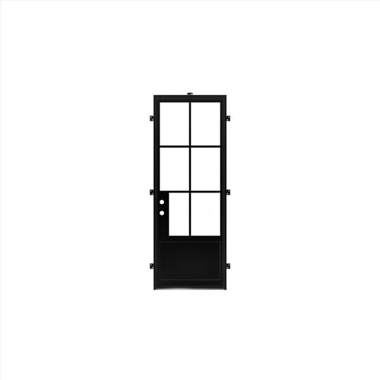 Pre-Order - Light 6 Single + Kickplate | Steel French Doors (Ships 16-18 Weeks)