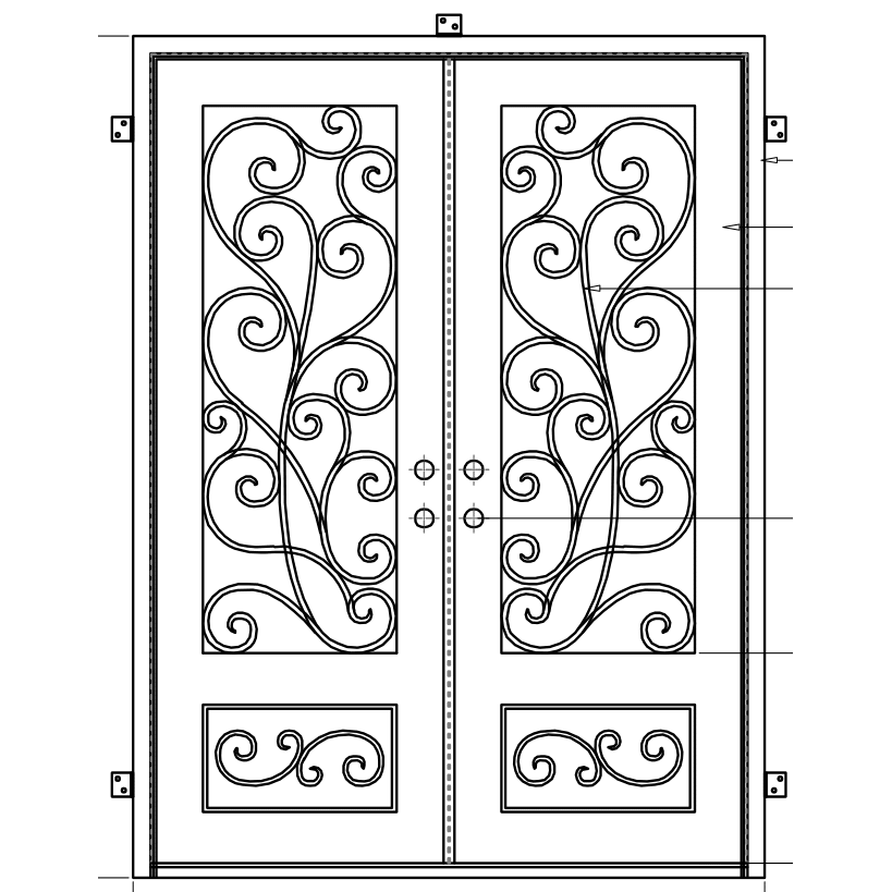 Pre-Order: Courchevel Double | Wrought Iron Door (Ships 16-18 Weeks)
