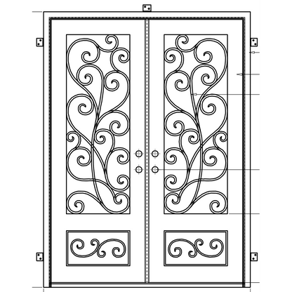 Pre-Order: Courchevel Double | Wrought Iron Door (Ships 16-18 Weeks)