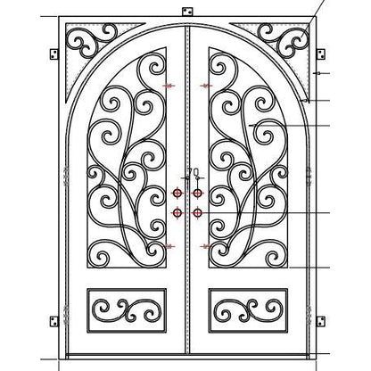 Pre-Order: Courchevel Double | Wrought Iron Door (Ships 16-18 Weeks)