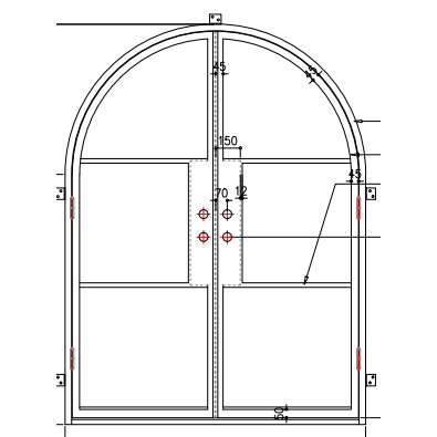 Light 3 - Double - Arch | Steel French Doors