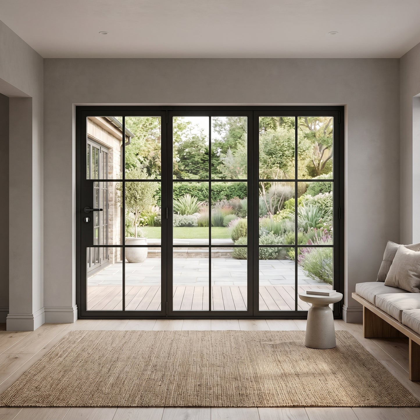 Light 6 Bi-Fold - 3 Panel | Steel French Doors