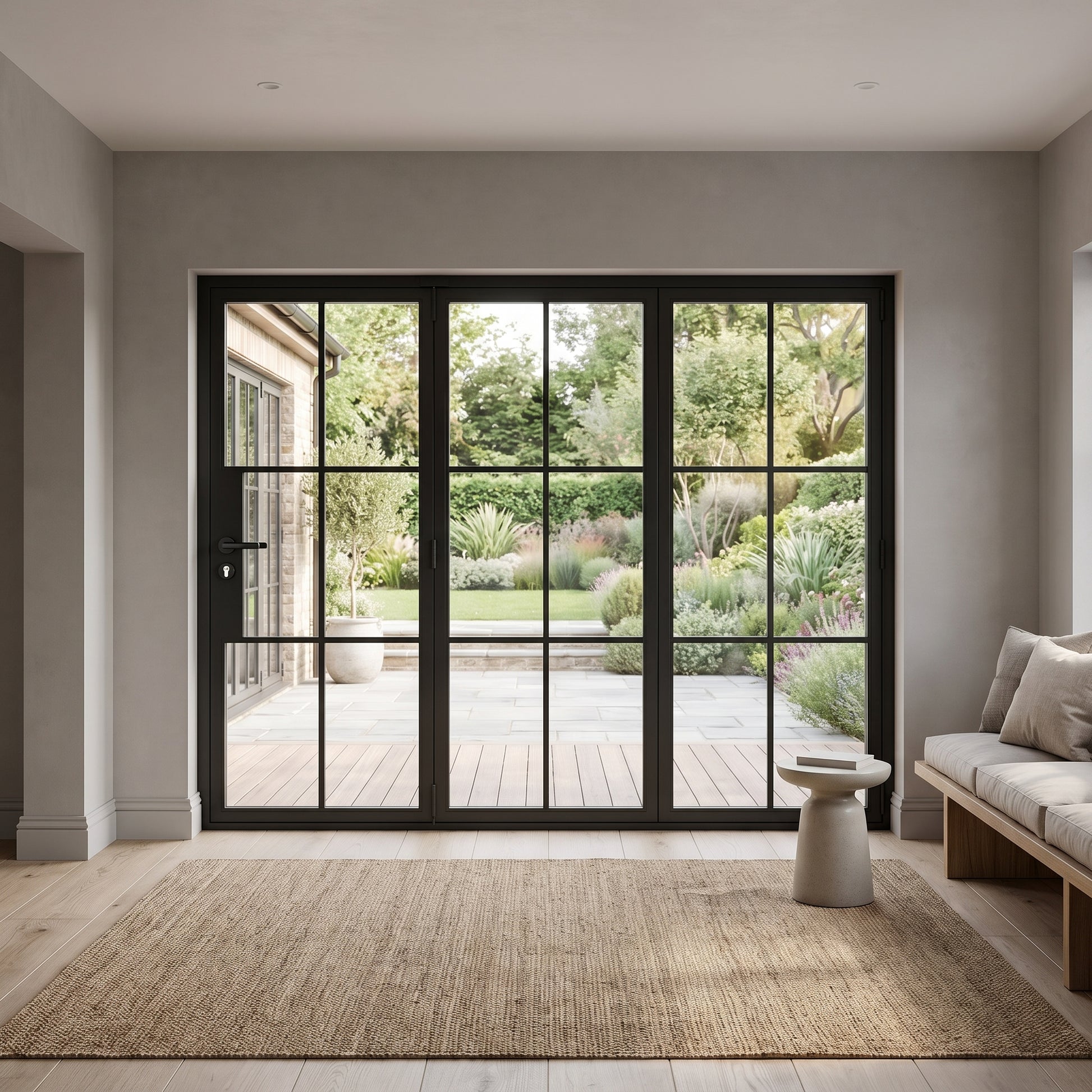 Light 6 Bi-Fold - 3 Panel | Steel French Doors