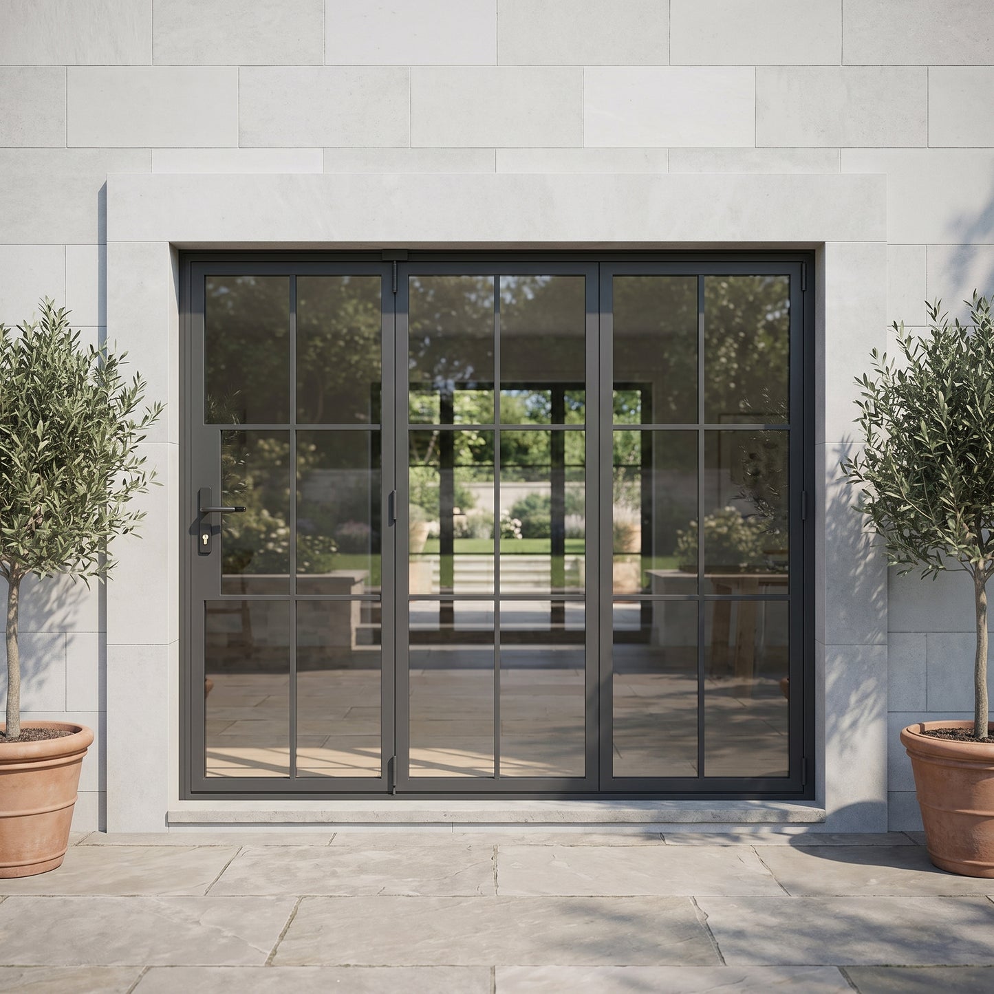 Light 6 Bi-Fold - 3 Panel | Steel French Doors