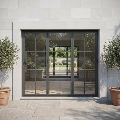 Light 6 Bi-Fold - 3 Panel | Steel French Doors