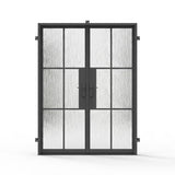 Light 6 - Double - Rain Glass | Steel French Doors