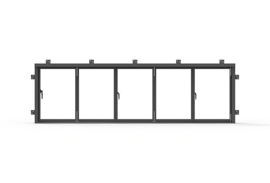 Pre-Order: Light 1 - 5 Panel Sliding Window | Steel French Doors (Ships 16-18 Weeks)