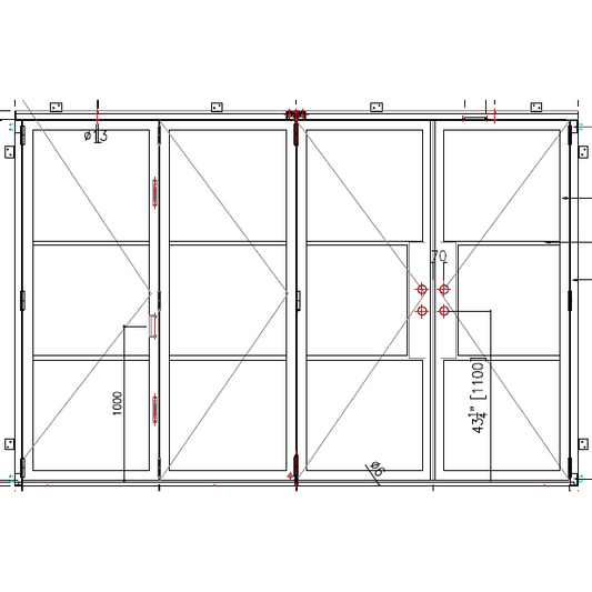 Light 3 Bi-Fold - 3+1 Panel | Steel French Doors