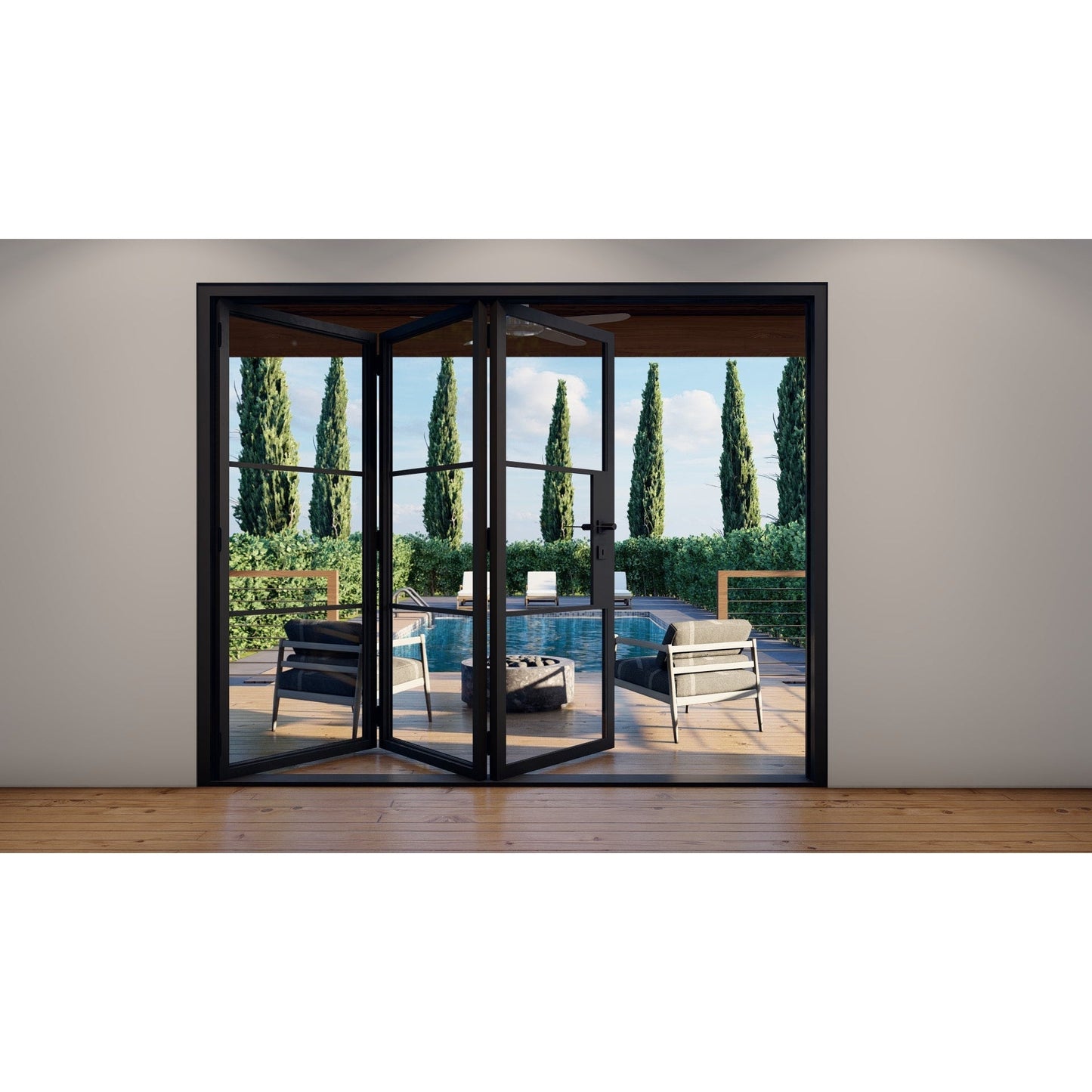 Light 3 Bi-Fold - 3 Panel | Steel French Doors