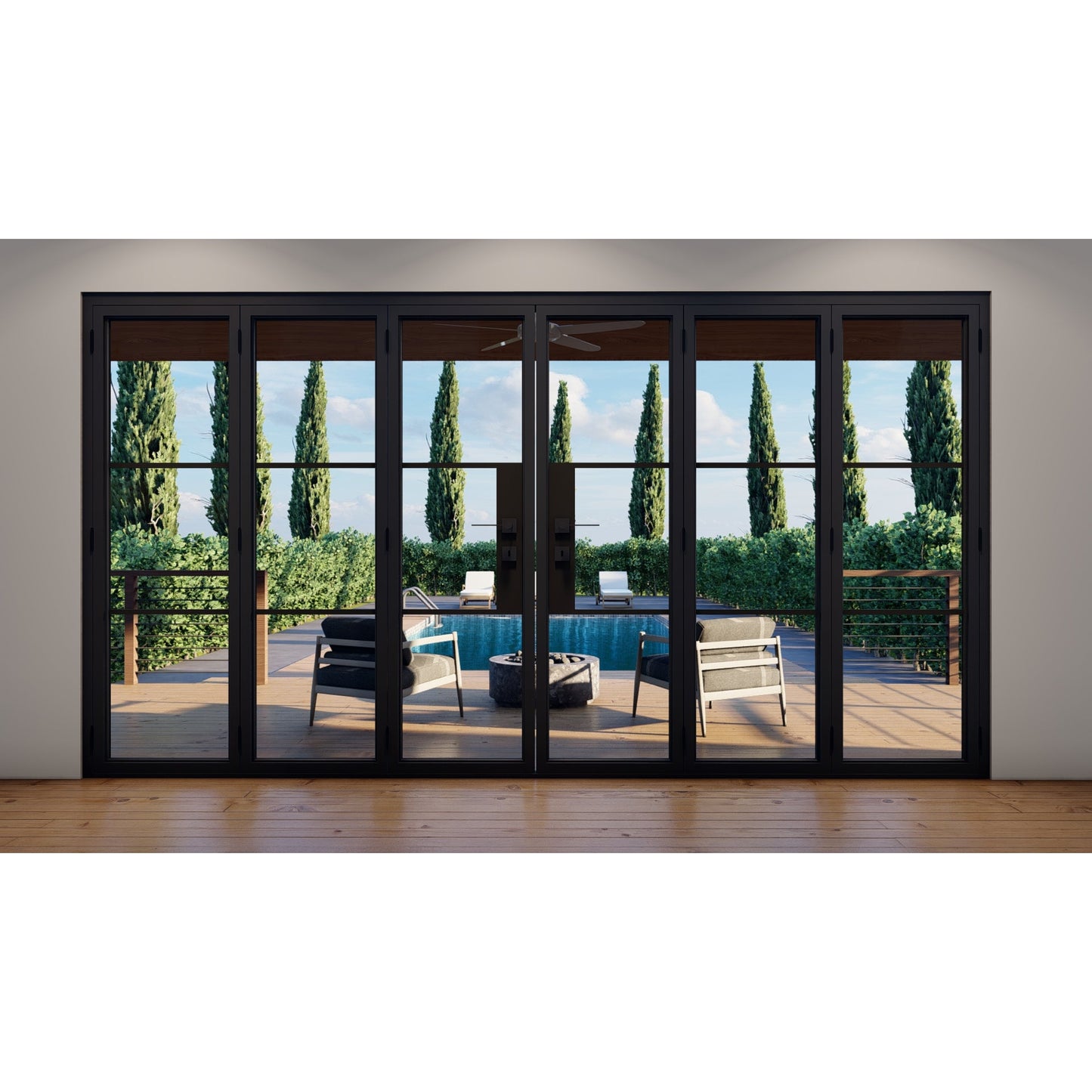 Pre-Order: Light 3 - 3+3 Panel | Steel Bi-Fold Doors (Ships 16-18 Weeks)