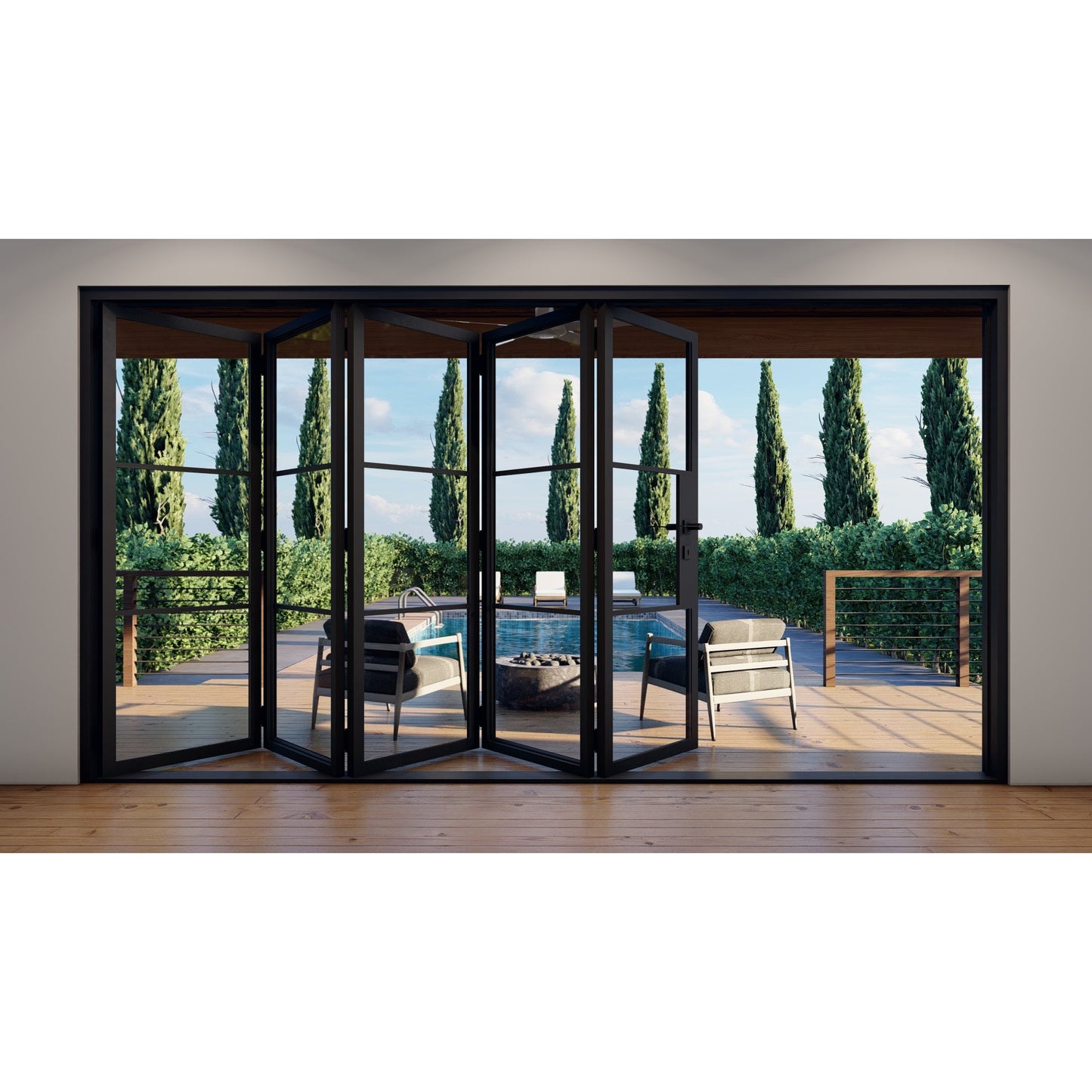Pre-Order: Light 3 - 5 Panel | Steel Bi-Fold Doors (Ships 16-18 Weeks)
